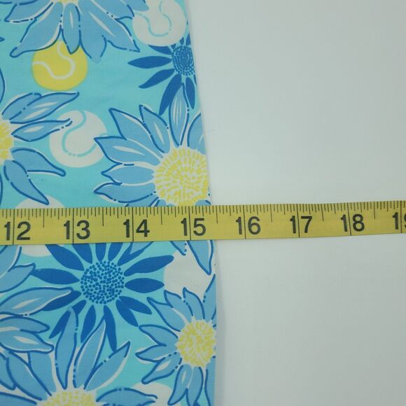 Lilly Pulitzer Vintage Blue Floral Sunflower Bow Skirt Sz 10 - Picture 8 of 9